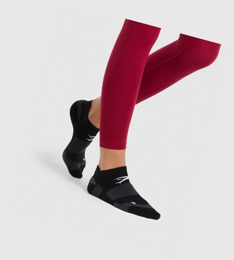 Gymshark Ankle Performance Sokker Dame Svarte | DRWBPK087