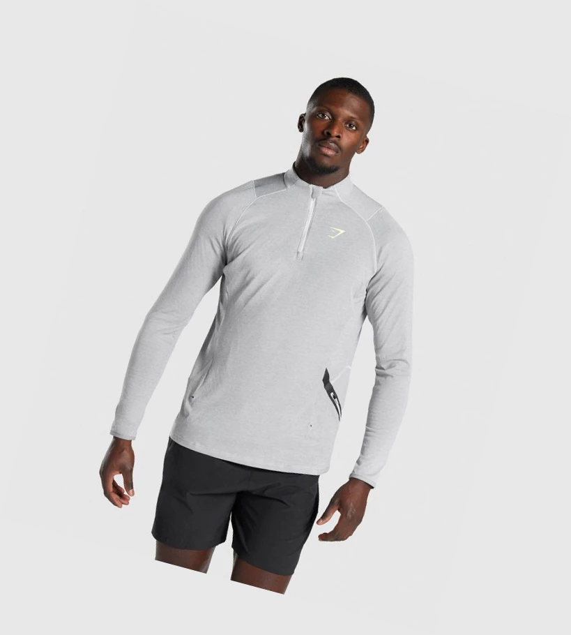 Gymshark Apex 1/4 Zip Klær Herre Lyse Grå | MRQHZT950