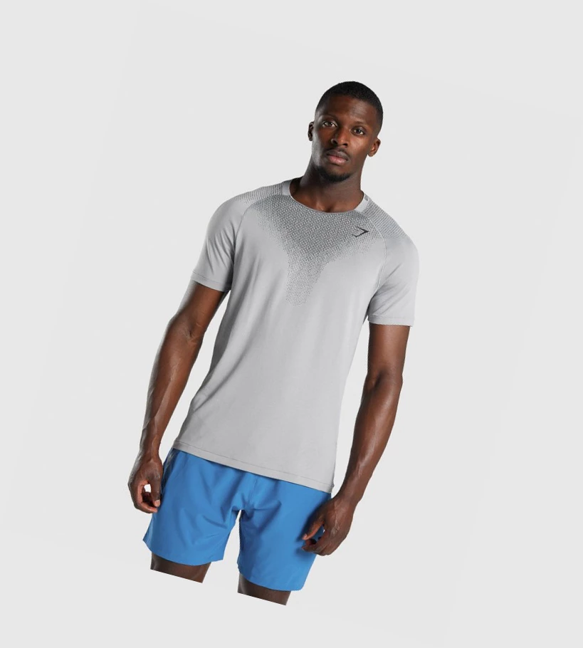 Gymshark Apex Contrast Seamless T-skjorte Herre Grå | CINZLX730