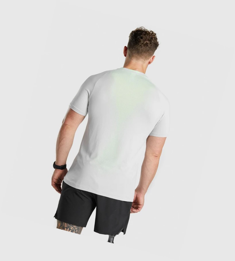 Gymshark Apex Contrast Seamless T-skjorte Herre Lyse Grå | XOUWDP571