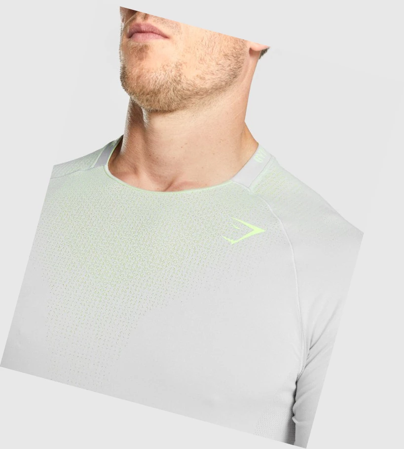 Gymshark Apex Contrast Seamless T-skjorte Herre Lyse Grå | XOUWDP571