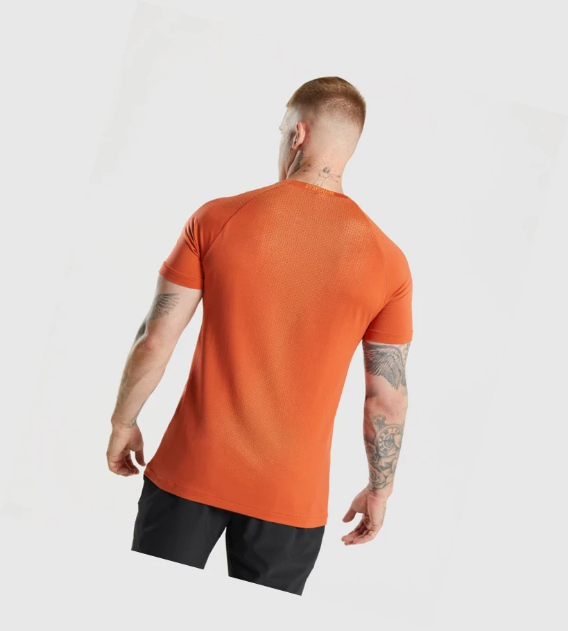 Gymshark Apex Contrast T-skjorte Herre Rød | FEVYMW210