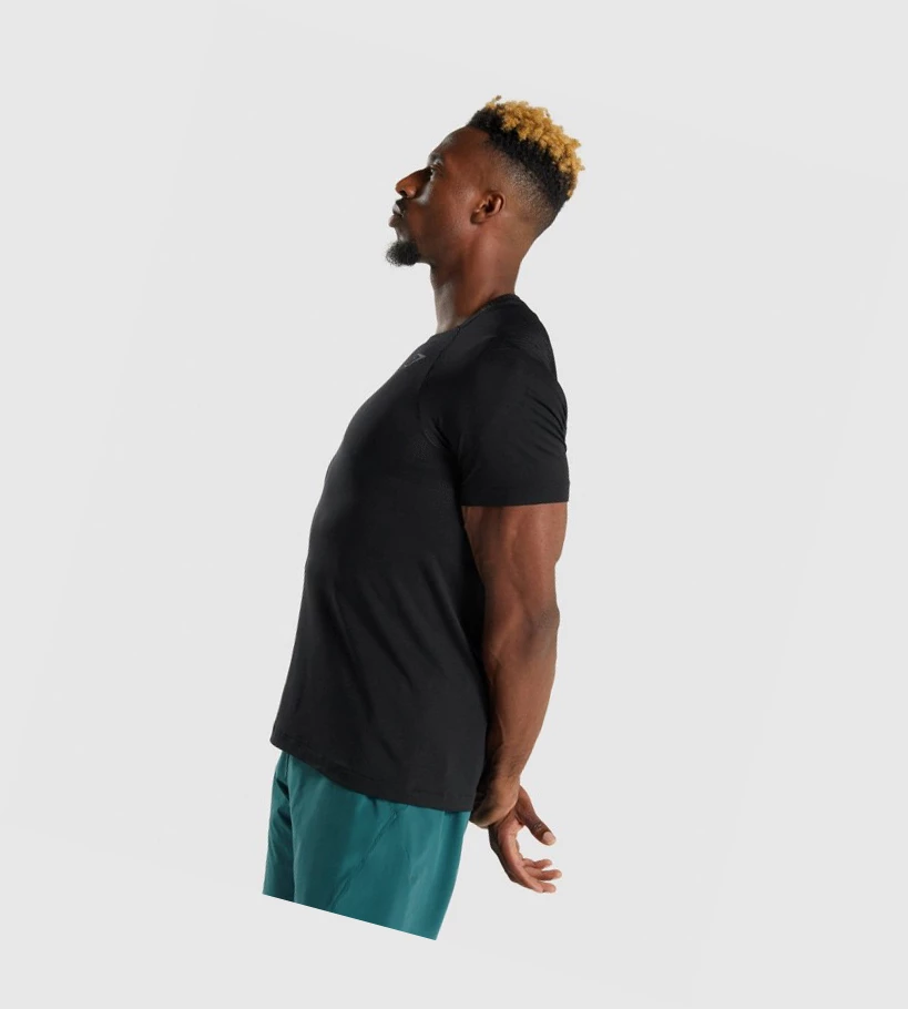 Gymshark Apex Contrast T-skjorte Herre Svarte | AGBXPM192