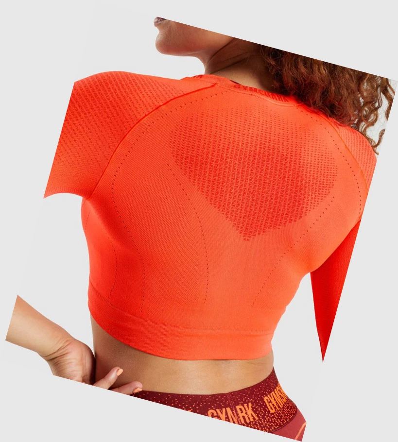 Gymshark Apex Seamless Crop Top Gensere Dame Oransje | DMLOFA195