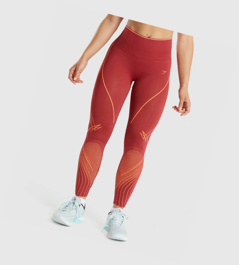 Gymshark Apex Seamless High Rise High Waisted Leggings Dame Burgunder | HOEVTI134