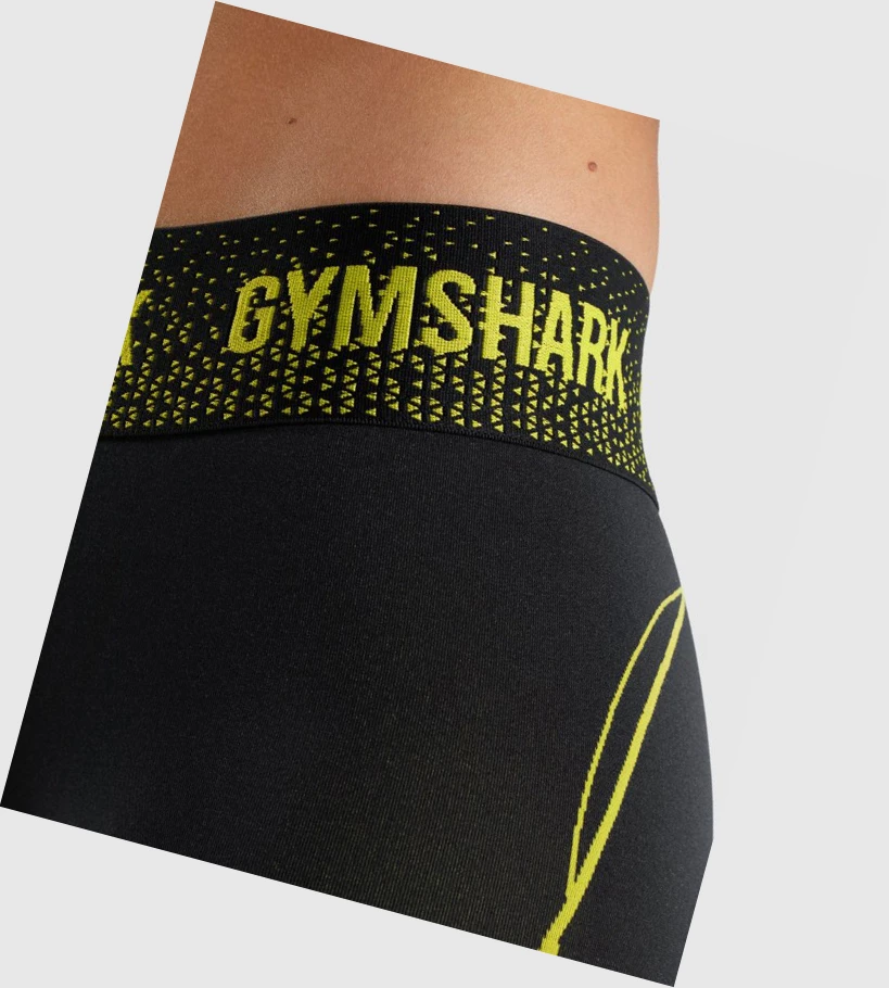 Gymshark Apex Seamless Low Rise Shorts Dame Svarte Gul | CXHRLO605