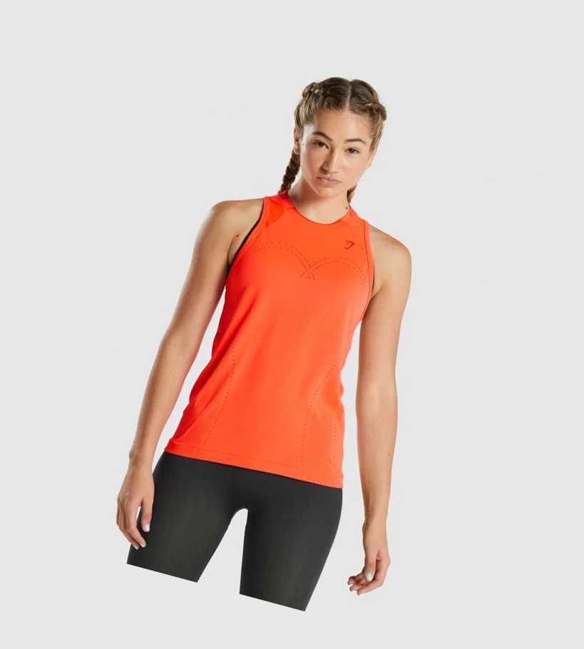 Gymshark Apex Seamless Singlet Dame Oransje | EBWYXO629