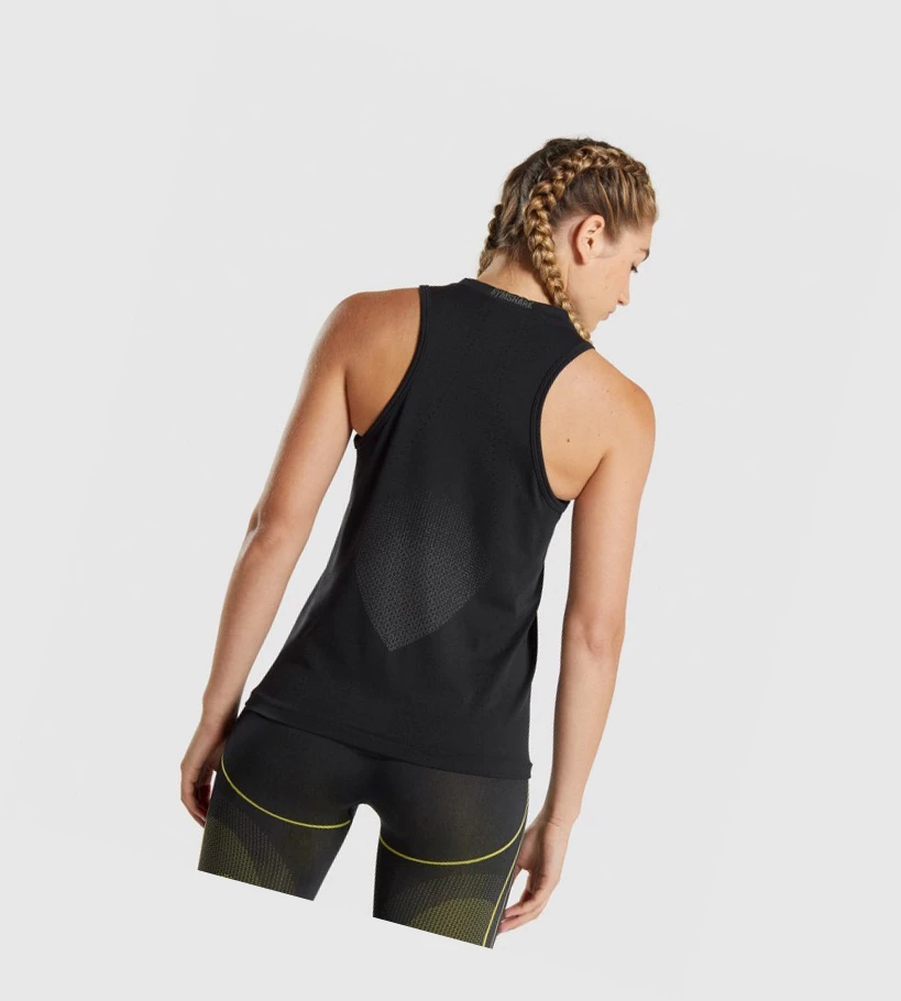 Gymshark Apex Seamless Singlet Dame Svarte | SGLVNJ236