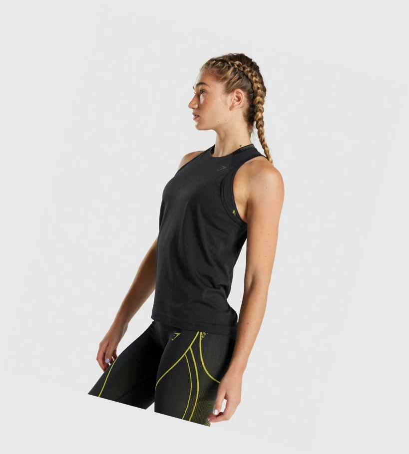 Gymshark Apex Seamless Singlet Dame Svarte | SGLVNJ236