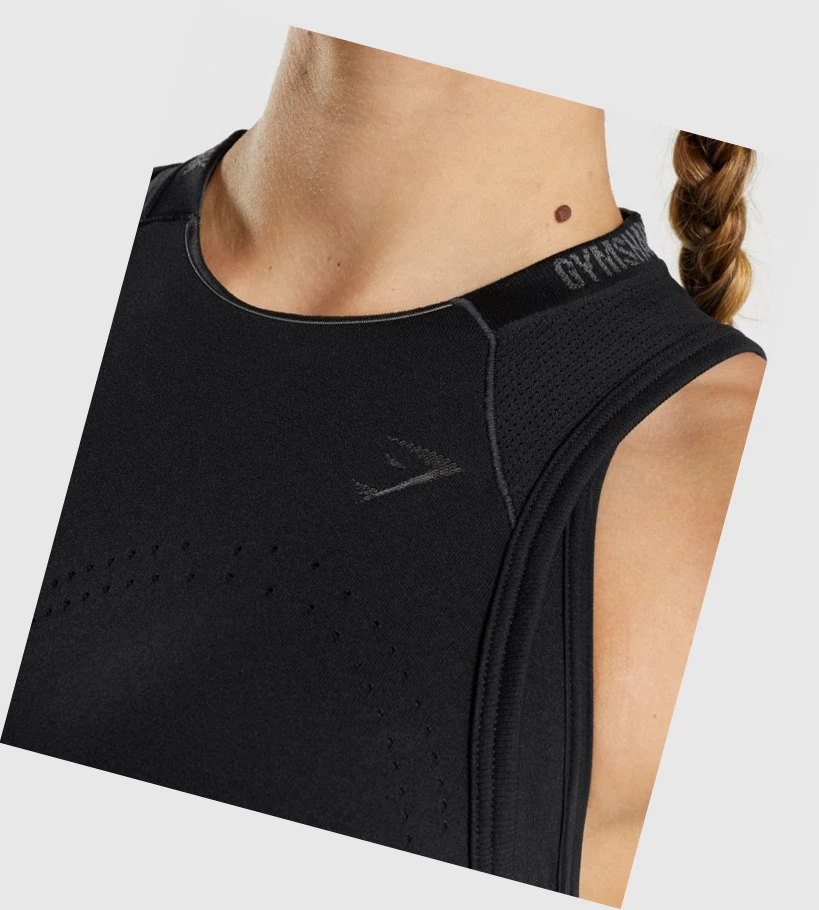 Gymshark Apex Seamless Singlet Dame Svarte | SGLVNJ236