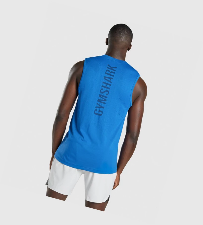 Gymshark Apex Seamless Singlet Herre Blå | ITCZQX175