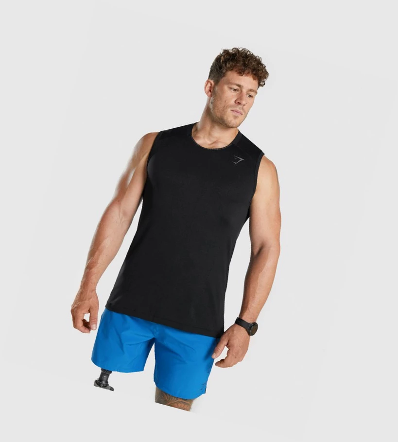 Gymshark Apex Seamless Singlet Herre Svarte | TEJXFP298