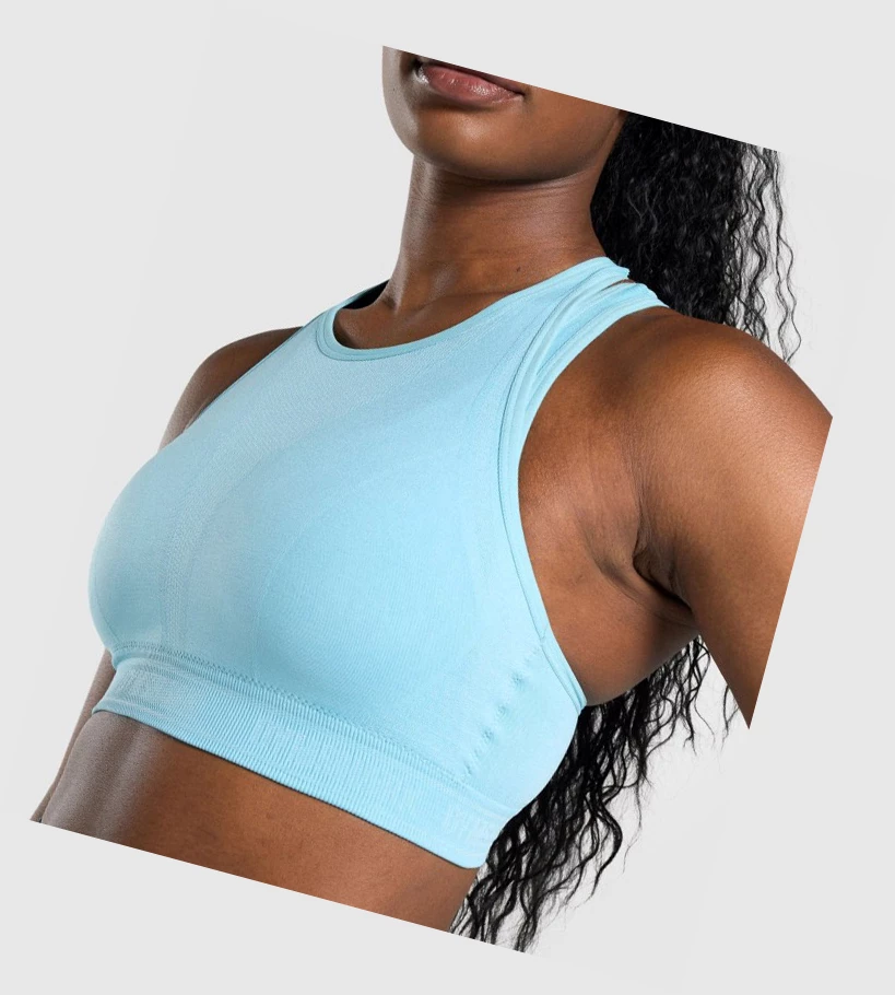 Gymshark Apex Seamless Sports Bh Dame Lyse Blå | PHZQXO457