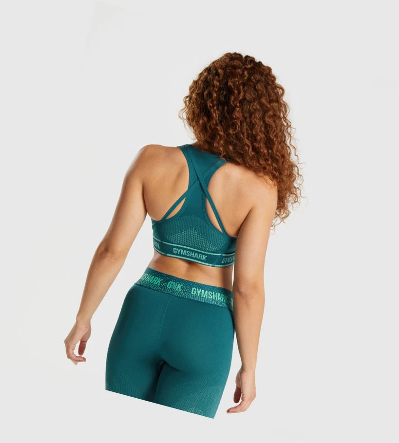 Gymshark Apex Seamless Sports Bh Dame Turkis | YJQXGR285