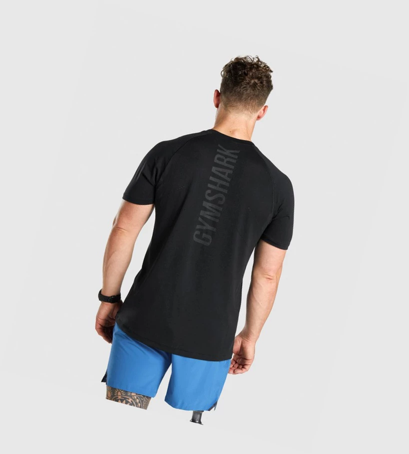 Gymshark Apex Seamless T-skjorte Herre Svarte | BQTZSF768