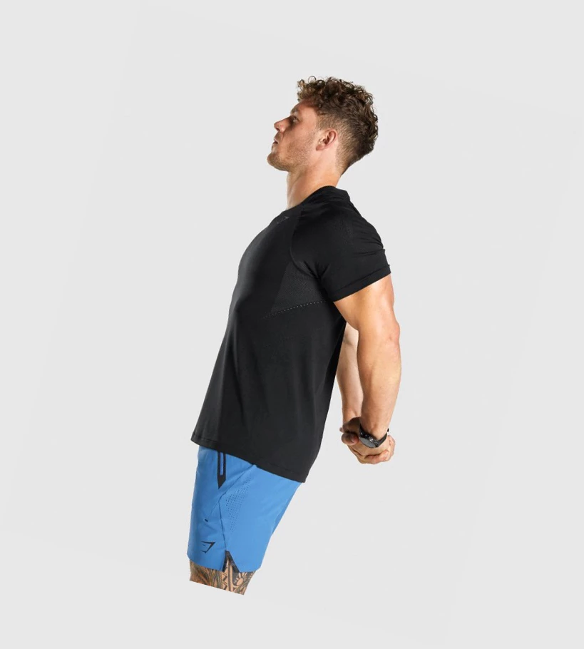 Gymshark Apex Seamless T-skjorte Herre Svarte | BQTZSF768