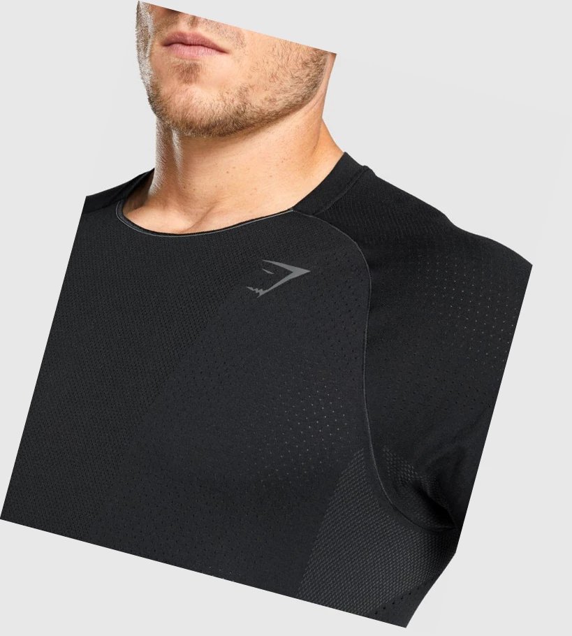 Gymshark Apex Seamless T-skjorte Herre Svarte | BQTZSF768