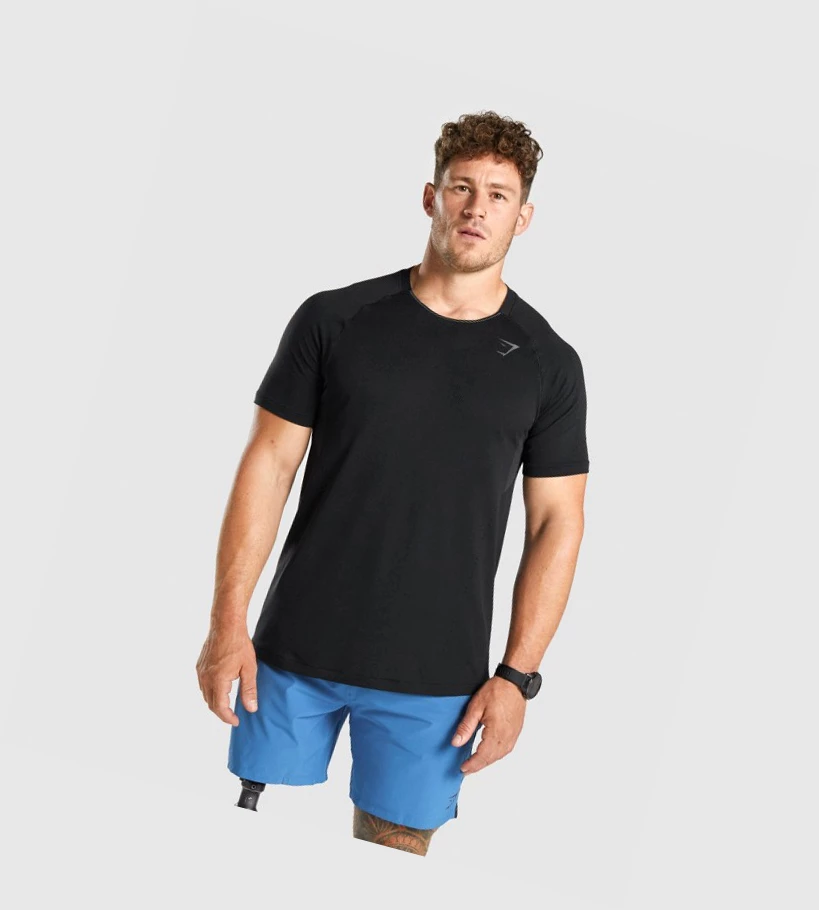 Gymshark Apex Seamless T-skjorte Herre Svarte | BQTZSF768