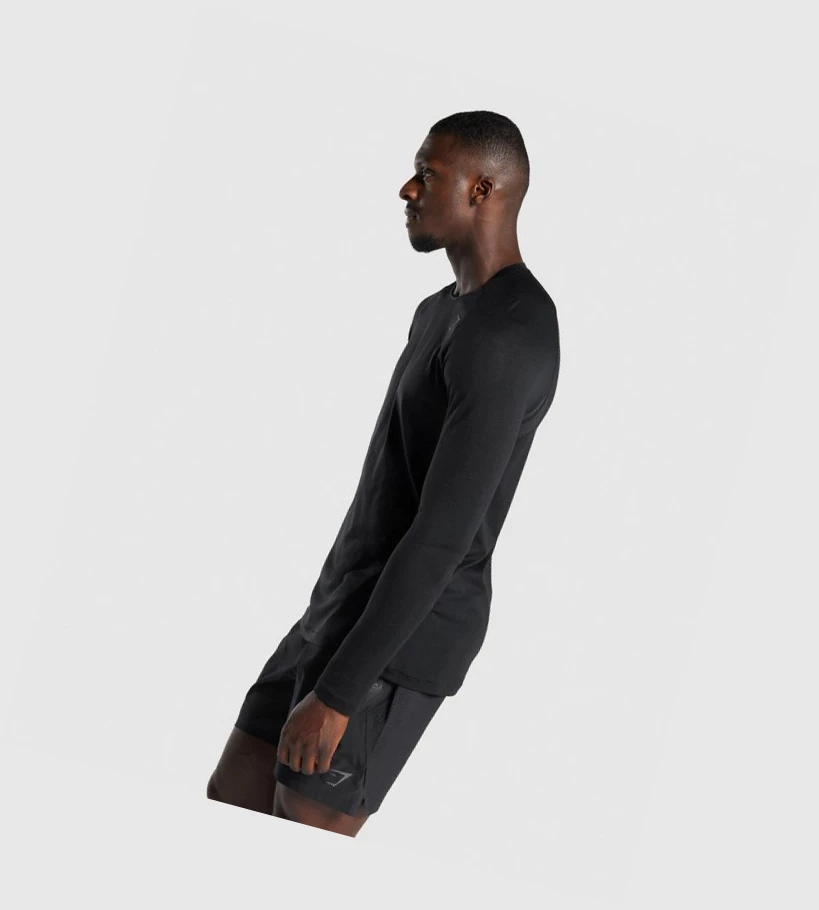 Gymshark Apex Seamless T-skjorte Herre Svarte | MGBRCT321