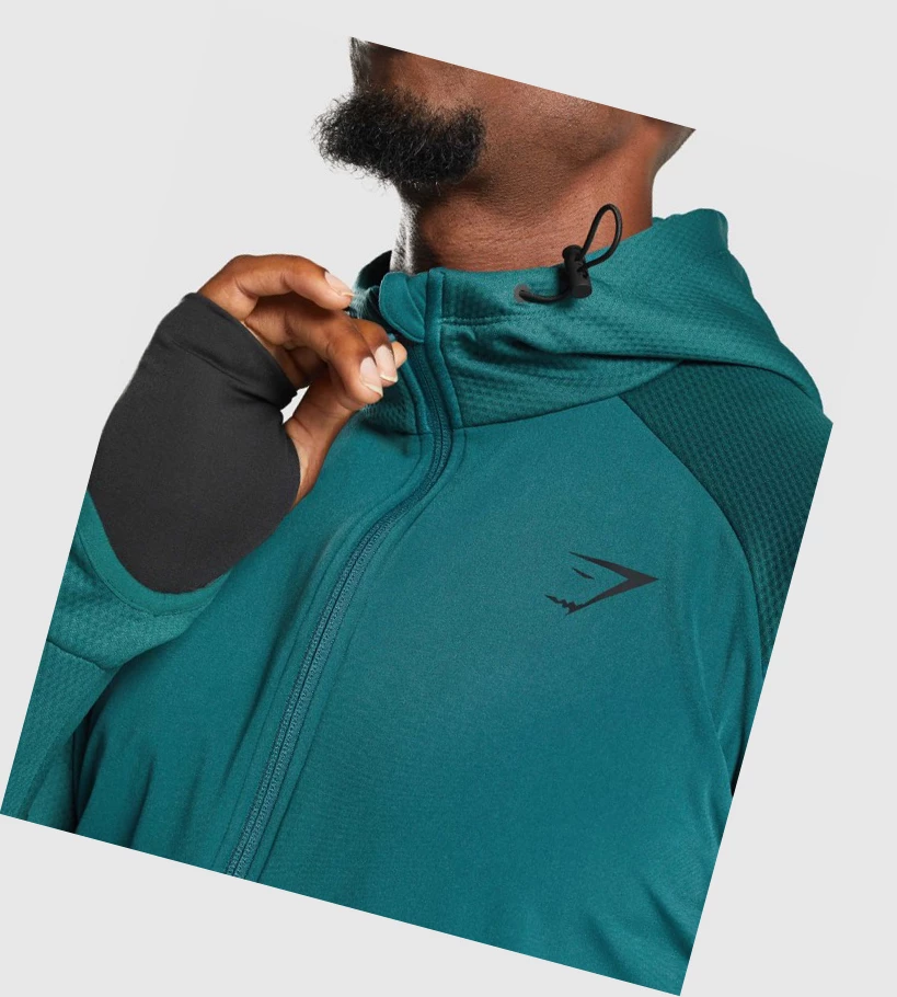 Gymshark Apex Zip Klær Herre Turkis | YEMFRU460