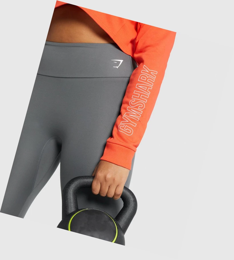 Gymshark Apollo Grafiske Cropped Genser Klær Dame Oransje | MUJZOV179