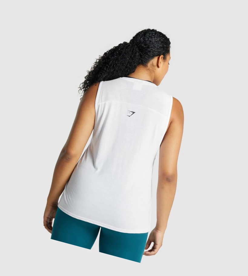 Gymshark Apollo Grafiske Singlet Dame Hvite | FVCWGR869