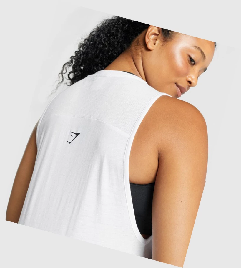 Gymshark Apollo Grafiske Singlet Dame Hvite | FVCWGR869