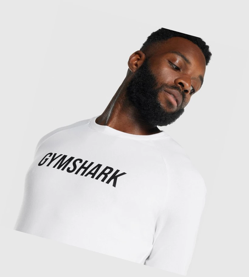 Gymshark Apollo T-skjorte Herre Hvite | IZOLXB951