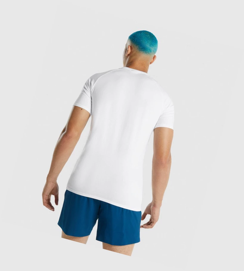 Gymshark Apollo T-skjorte Herre Hvite | NSJYWQ390