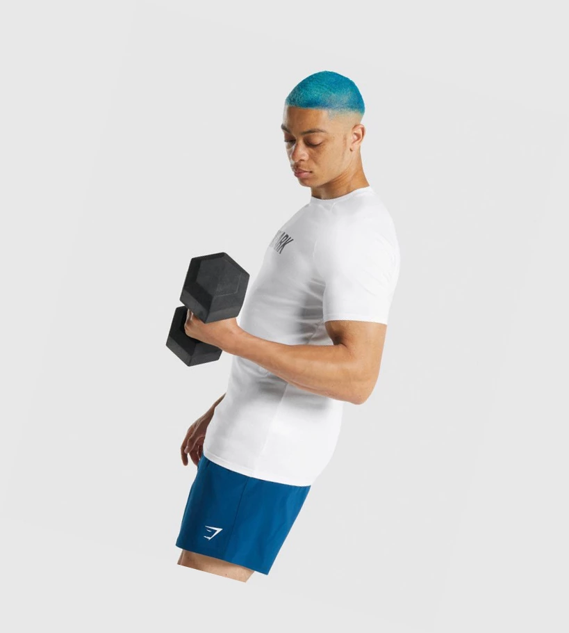 Gymshark Apollo T-skjorte Herre Hvite | NSJYWQ390