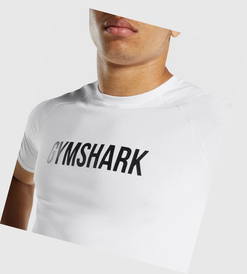 Gymshark Apollo T-skjorte Herre Hvite | NSJYWQ390