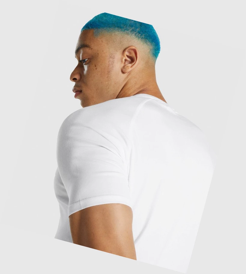 Gymshark Apollo T-skjorte Herre Hvite | NSJYWQ390