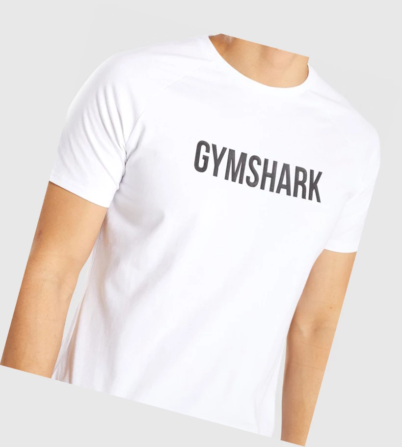 Gymshark Apollo T-skjorte Herre Hvite | WOCUPA708