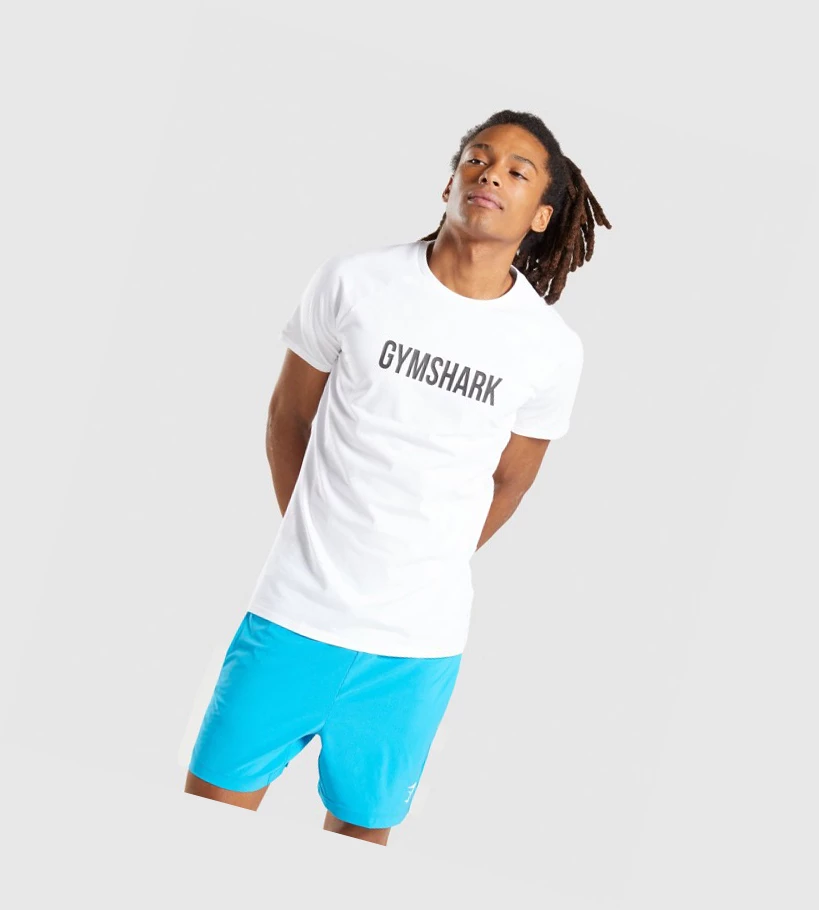 Gymshark Apollo T-skjorte Herre Hvite | XRUEWD172