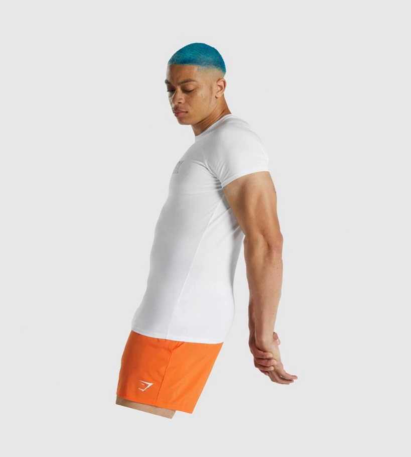 Gymshark Apollo T-skjorte Herre Hvite | ZOHYAR389