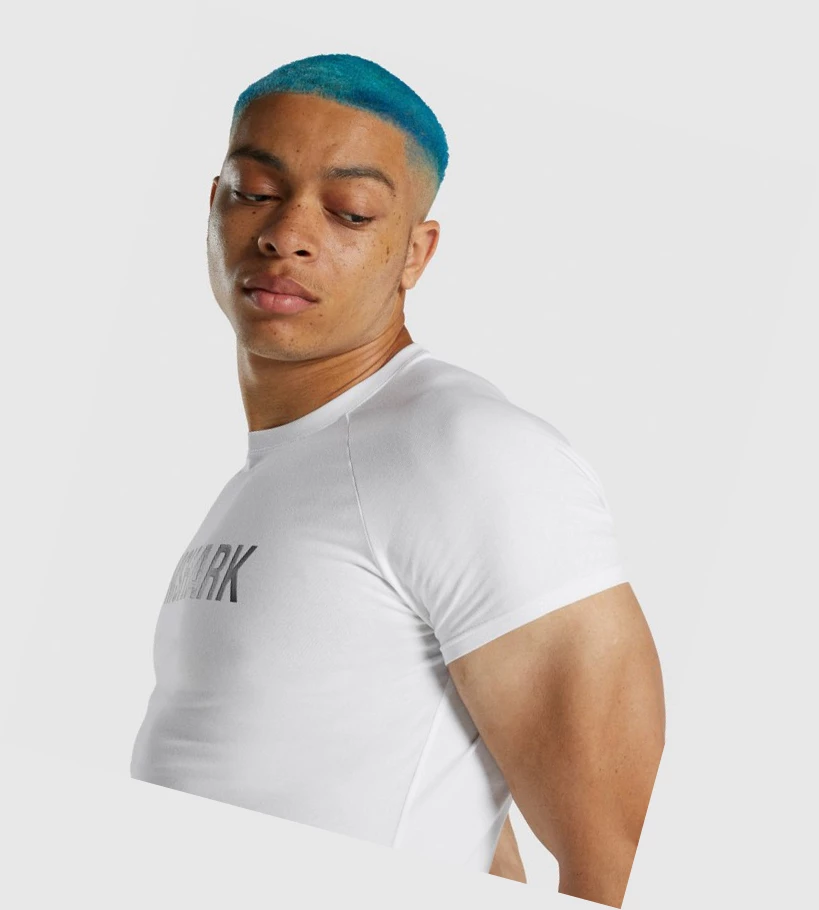 Gymshark Apollo T-skjorte Herre Hvite | ZOHYAR389