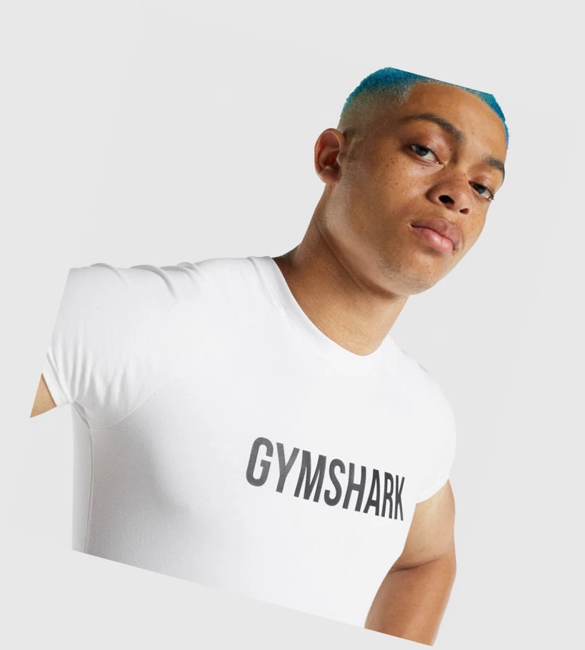 Gymshark Apollo T-skjorte Herre Hvite | ZOHYAR389