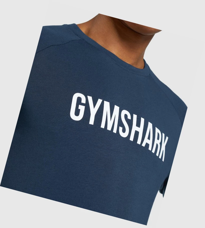 Gymshark Apollo T-skjorte Herre Marineblå | IVTXPR368