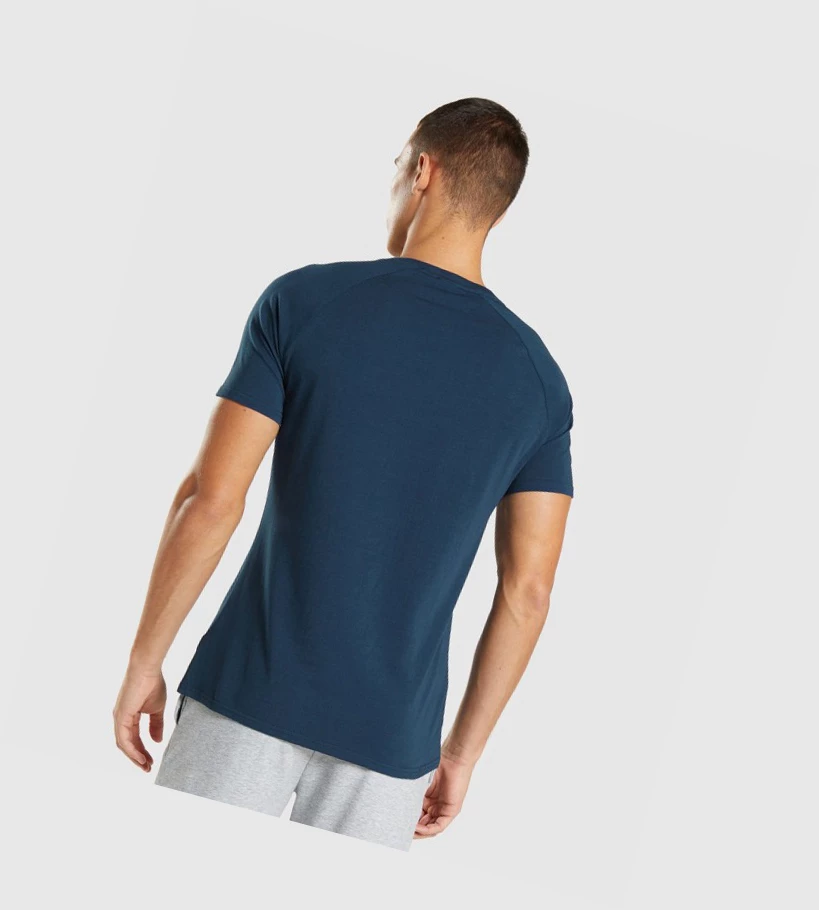 Gymshark Apollo T-skjorte Herre Marineblå | VXZNRI271