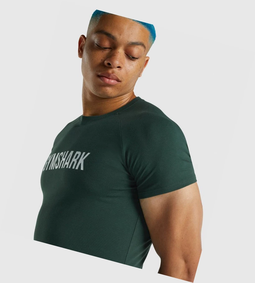 Gymshark Apollo T-skjorte Herre Mørke Grønn | EJOXDF432