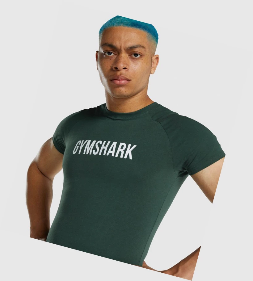 Gymshark Apollo T-skjorte Herre Mørke Grønn | EJOXDF432