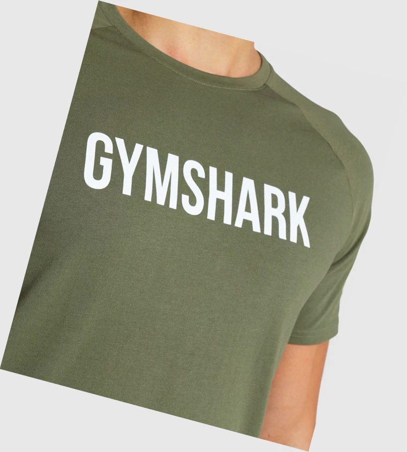 Gymshark Apollo T-skjorte Herre Olivengrønne | EZAMOL489