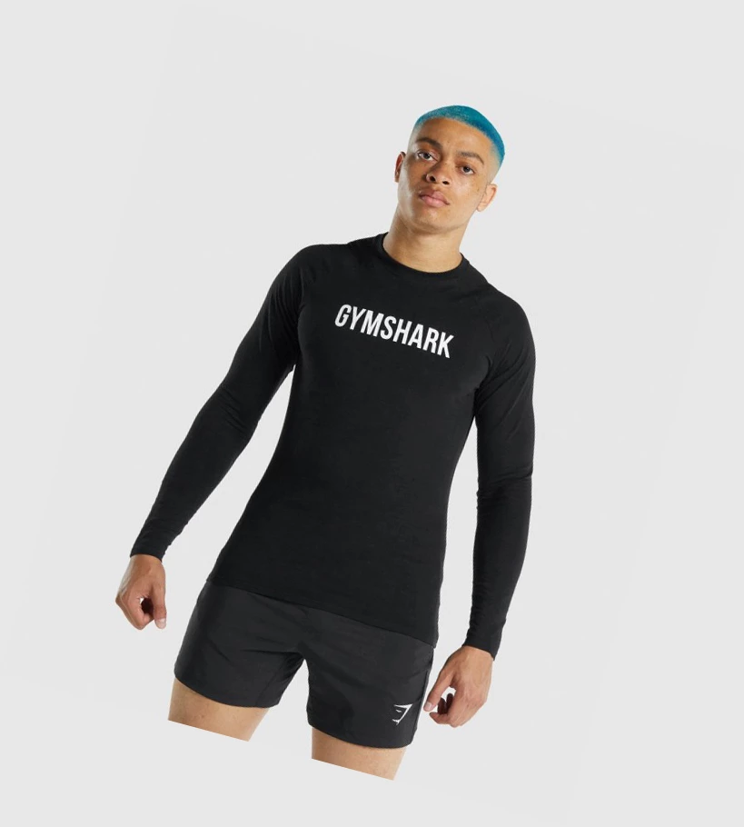 Gymshark Apollo T-skjorte Herre Svarte | CRNQAL216