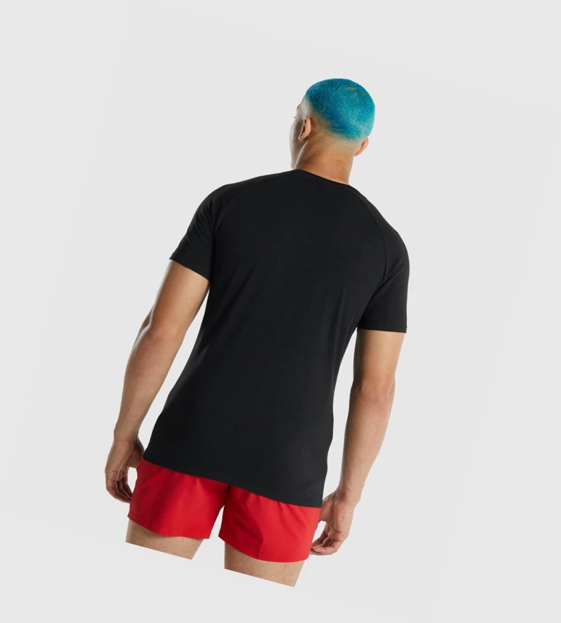 Gymshark Apollo T-skjorte Herre Svarte | DLOBWH680