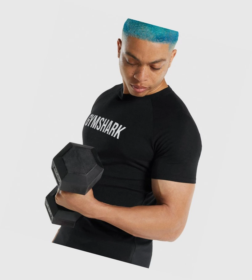 Gymshark Apollo T-skjorte Herre Svarte | DLOBWH680