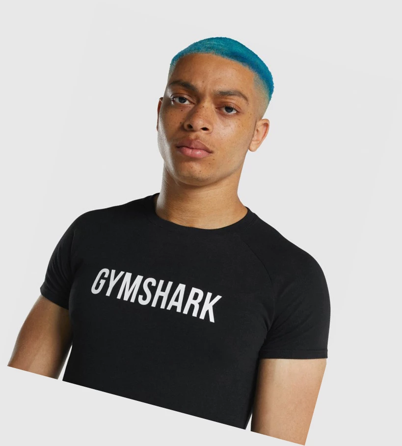 Gymshark Apollo T-skjorte Herre Svarte | MERKLT406