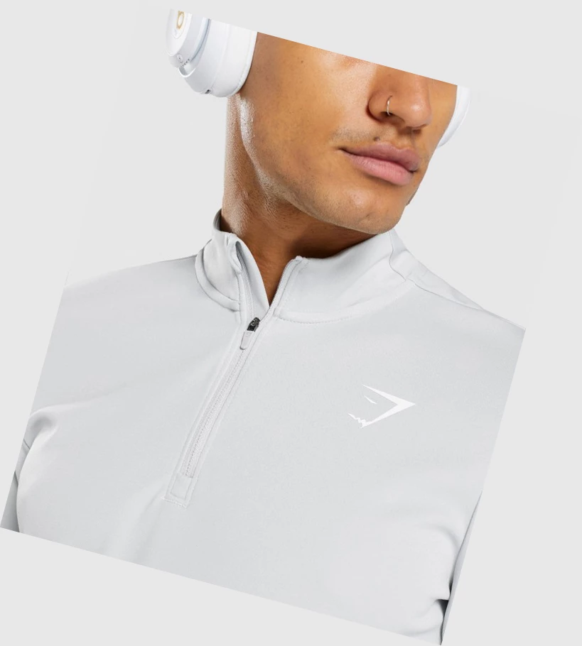 Gymshark Arrival 1/4 Zip Klær Herre Lyse Grå | NIRHDJ405