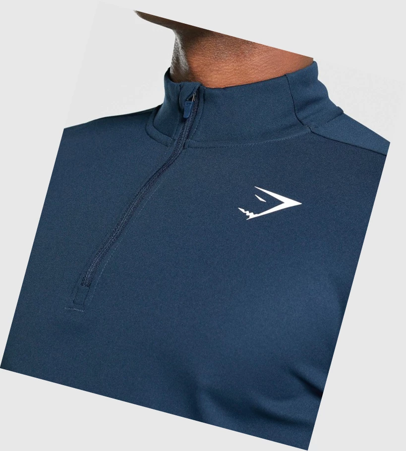 Gymshark Arrival 1/4 Zip Klær Herre Marineblå | GCDORW652