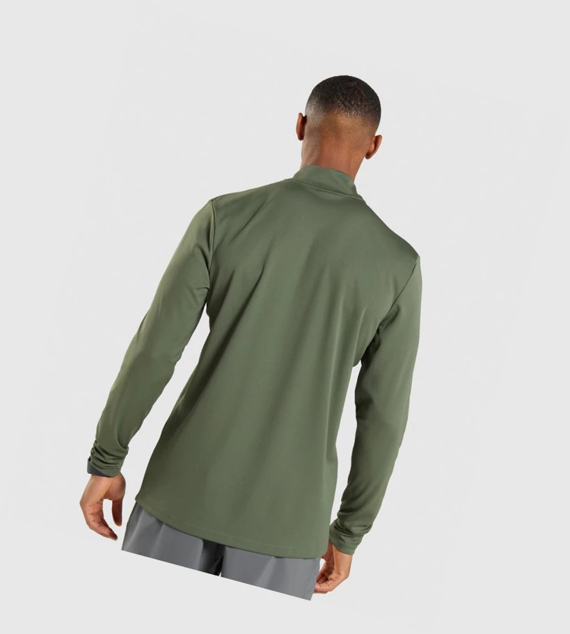 Gymshark Arrival 1/4 Zip Klær Herre Olivengrønne | UZYWOP387