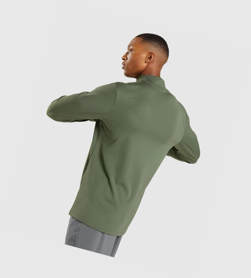 Gymshark Arrival 1/4 Zip Klær Herre Olivengrønne | UZYWOP387